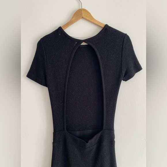 Zara Knit Black Shimmer Backless Knit Dress – Size Small - Picture 7 of 7